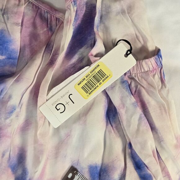 J + G Jasmine & Ginger Maxi Summer Dress Lrg Spaghetti Strap Side Slits Tie Dye - Picture 11 of 13